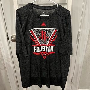 Dark Grey Men’s Size 2XL Houston Rockets Short Sleeved T-Shirt by Adidas